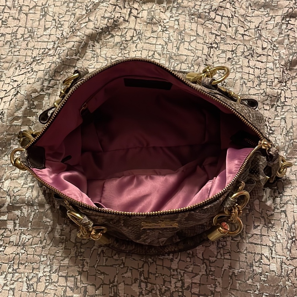 Coach Madison Embossed Python Sophia Satchel Purp… - image 3